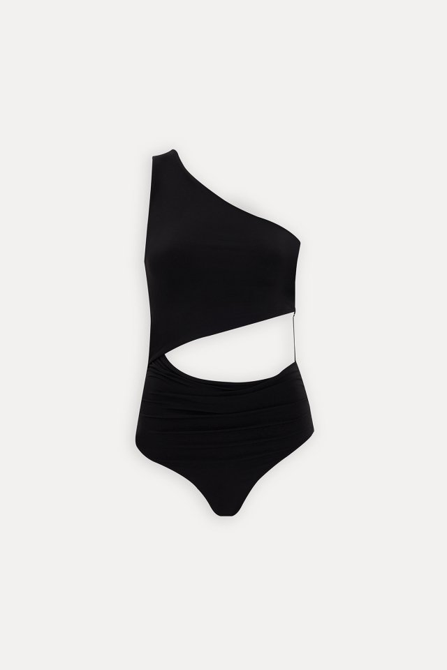 Siyah Pencere Detay Bodysuit ATE-0138 