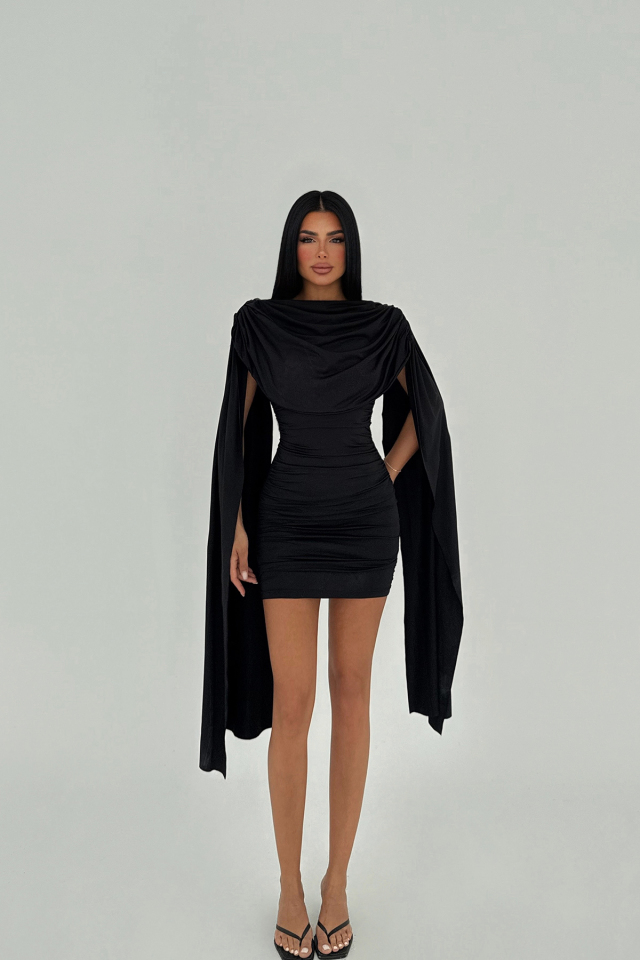 Siyah Molly Mini Elbise ATE-2493 - 2