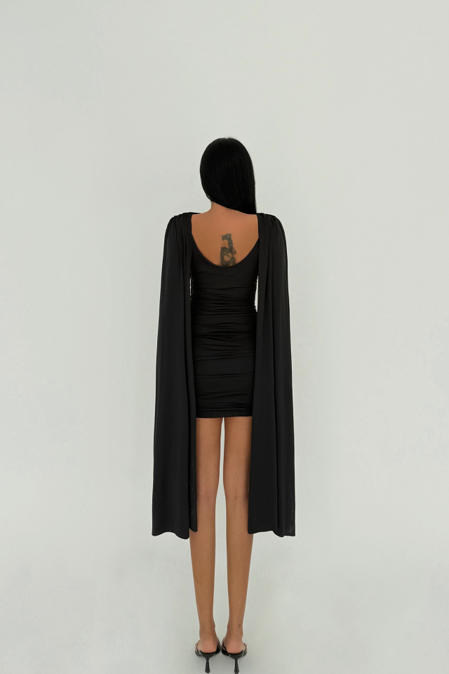 Siyah Molly Mini Elbise ATE-2493 - 3