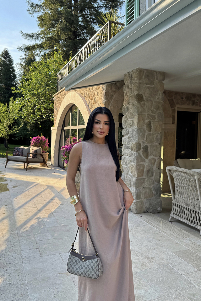 Vizon İlona Uzun Salaş Elbise ATE-1061 - 3