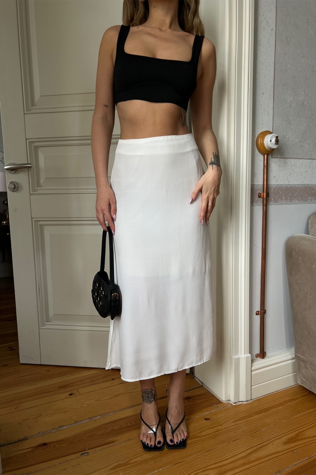 White Basic Maxi Skirt ATE1812 - 2