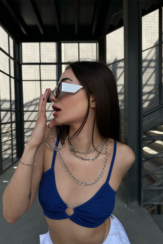 White Thick Frame Sunglasses ATEL2025 - 2