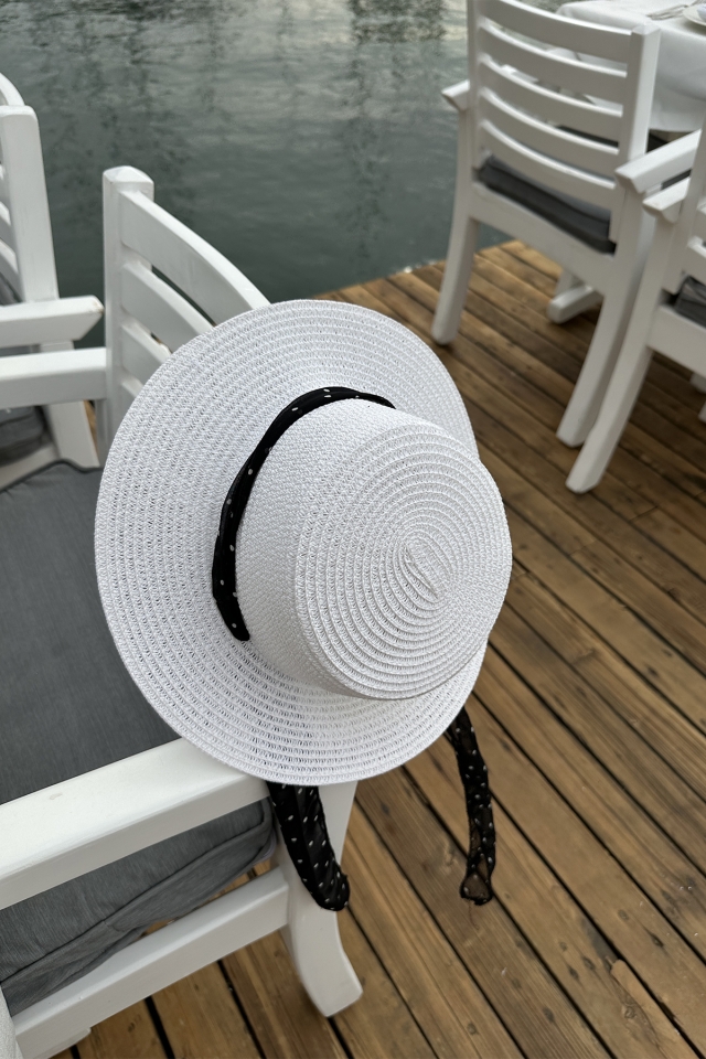 White Wicker Hat ATEL30 - 2