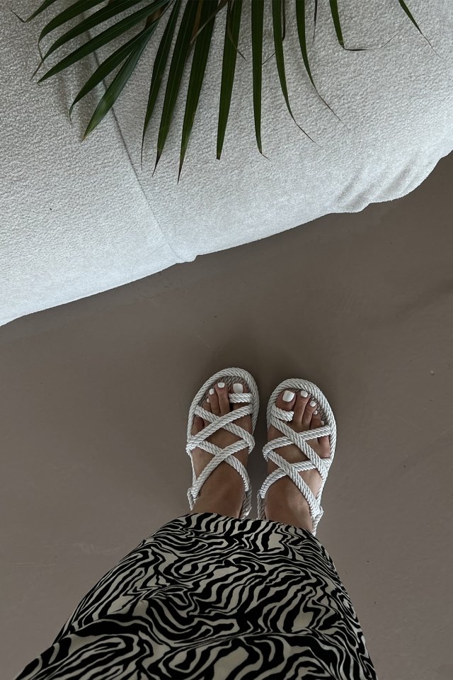 White Wicker Sandals ATEL35 - 3