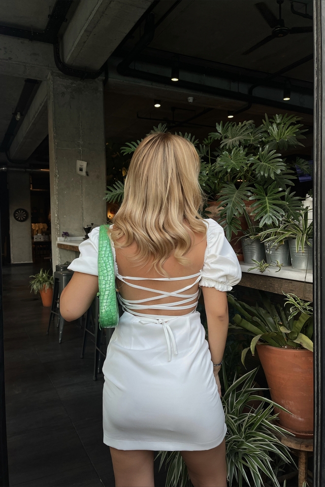 White Laced Mini Dress ATE1725 - 3