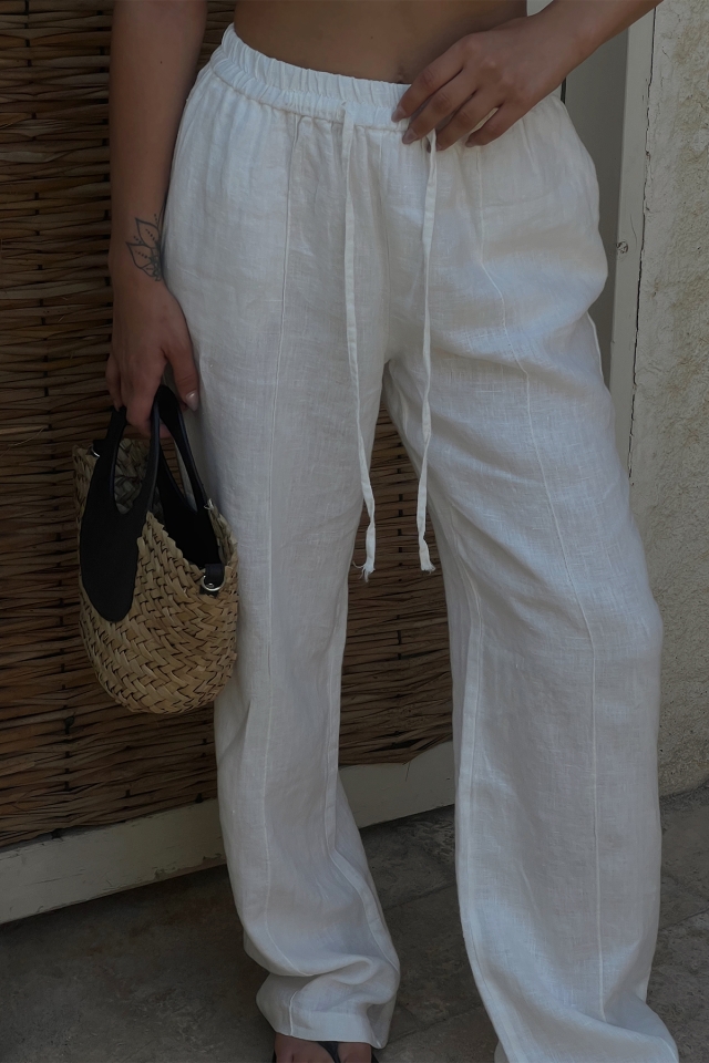 White Linen Pants ATE1770 - 2