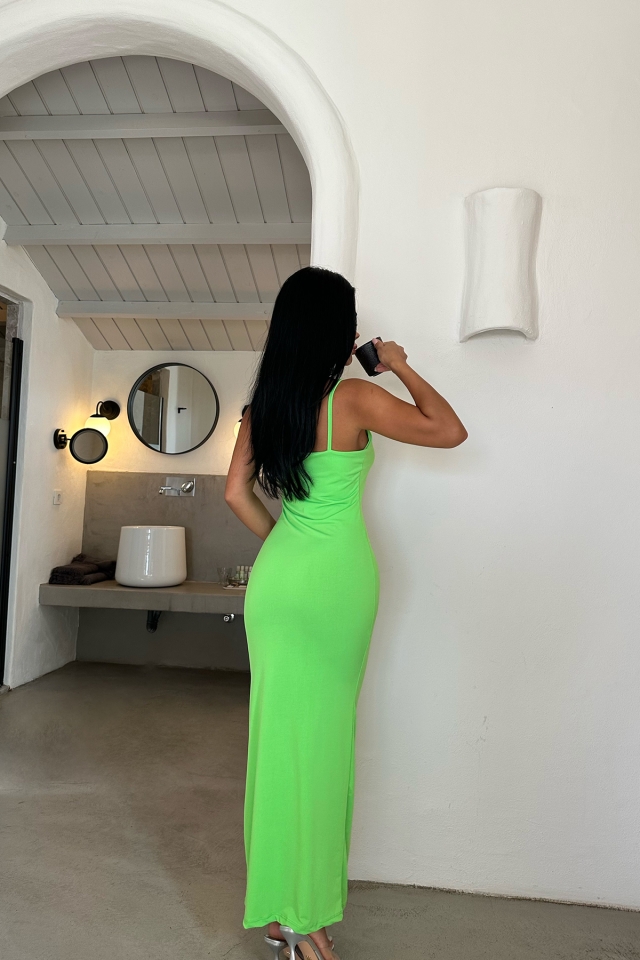 Yeşil Askılı Uzun Elbise ATE8241 - 6