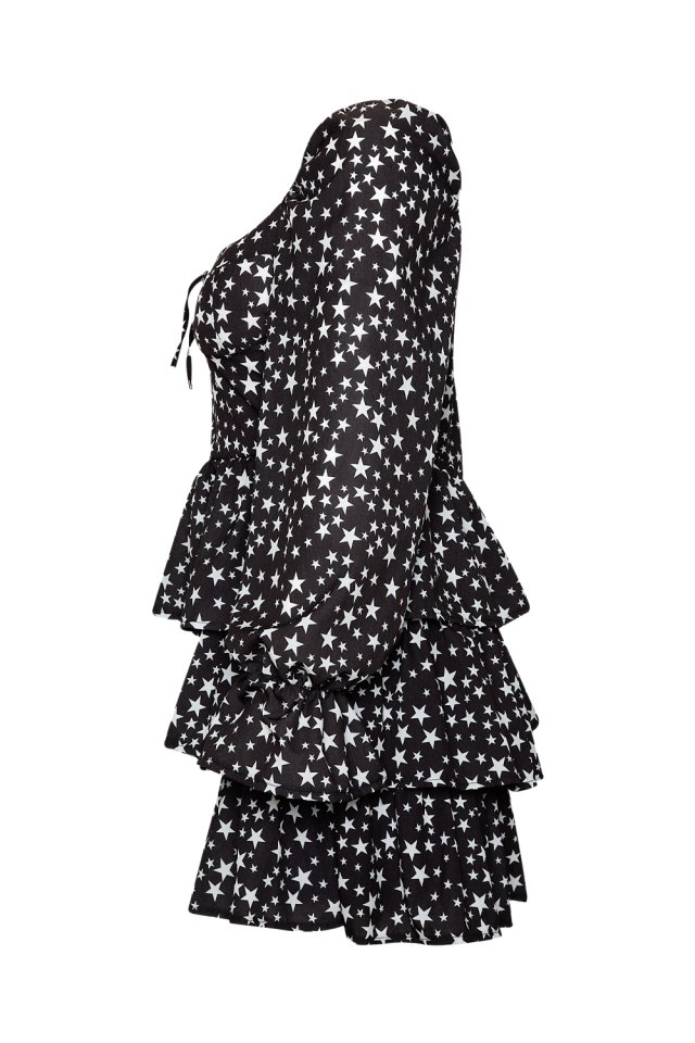 Yıldız Desen Kalp Yaka Elbise HP1 - 6